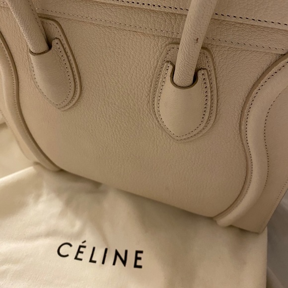 Celine white micro luggage in goatskin - Picture 2 of 6
